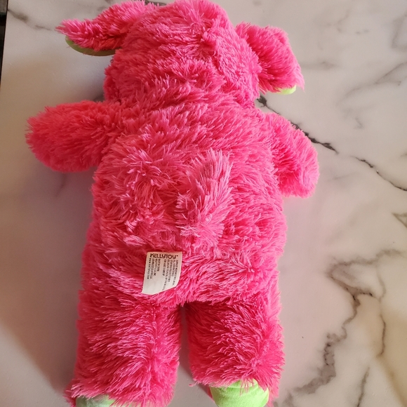 Pink & Green Elephant Plush Stuffed Animal - Picture 3 of 11
